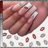 NAIL CHARM RHINESTONE Romantic Valentine's Day Red Lip 6/Case