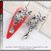 NAIL CHARM ALLOY & RHINESTONE Silver Butterfly 6/Case