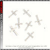 NAIL CHARM ALLOY & RHINESTONE Gold & Silver Inlaid Cross 6/Case