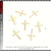 NAIL CHARM RHINESTONE Gold & Silver Inlaid Cross 6/Case *