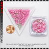 NAIL CHARM Assorted Pink Flowers & Silver Beads Jar