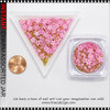 NAIL CHARM Assorted Pink Flowers & Gold Beads Jar