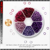 NAIL CHARM RING Assorted Red & Purple Tone Color 1200/Case