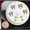 NAIL CHARM RHINESTONE Crown with Golden/Silvery Angel Devil's Wing 8/Case