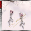 NAIL CHARM RHINESTON Star Pink, Black & Clear 6/Wheel