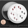 NAIL CHARM RHINESTON Cross Pink, Red & Black 6/Wheel