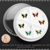 NAIL CHARM RHINESTON Butterfly With Crystal Zircon  Green, Black, Red 6/Wheel