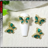 NAIL CHARM RHINESTON Butterfly With Crystal Zircon  Green, Black, Red 6/Wheel