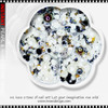 CHARM HALF BEAD Mix Iridescent Black & White 900/Case #50
