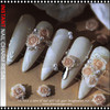 NAIL CHARM RHINESTONE Peach Roses Assorted/Case #01