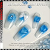 NAIL CHARM RESIN Hearts, Assorted Size, Ultraviolet Effect, White to Blue 100/Case