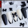 NAIL CHARM RESIN White & Black  Bow Tie 50/Pack *