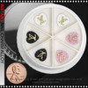 NAIL CHARM ALLOY Heart with LOUIS VUITTON Brands Name 6/Case