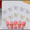 NAIL CHARM RHINESTONE Gold & Silver Butterfly 12/Case