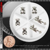 NAIL CHARM RHINESTONE Silver Large Bears 6/Case