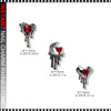 NAIL CHARM RHINESTONE Red Bleeding Heart 6/Case