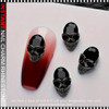 NAIL CHARM RHINESTONE Black & Red Skull 6/Case