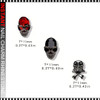 NAIL CHARM RHINESTONE Black & Red Skull 6/Case