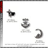 NAIL CHARM ALLOY Silver Anchor, Retro Skull 6/Case