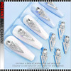 NAIL CHARM RHINESTONE Long Teardrop Triangle Iridescent 6/Case