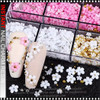 NAIL CHARM RESIN Mixed Pink White Flower with Golden Silvery Beads