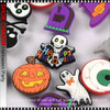 SHOE CHARM Halloween Ghost, Pumpkin, and Eye Designs 13/Pack