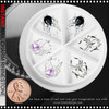NAIL CHARM RHINESTONE Silver Spider Black, Pink, Clear 6/Case