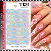 5D NAIL STICKER – ABSTRACTION, MULTICOLOR SILVER DIGITAL PULSE #DH-679 *