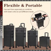 COSMETIC CASE Aluminum Rolling , 4 Tray, 3 in 1 Large, Elegant Black