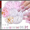 NAIL CHARM RESIN 3D Colorful Bow-Knot with White Half Pearls 7/Case NAIL CHARM RESIN 3D Colorful Bow-Knot with White Half Pearls 7/Case