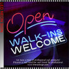 LED NEON Sign "OPEN / WALK-INS WELCOME" Size: 12.2'' x 16.53" Wide