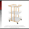 PEDICURE MANICURE Golden 3 Tier Rolling Cart with Wheels PEDICURE MANICURE Golden 3 Tier Rolling Cart with Wheels
