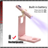 Portable 2-in-1 LED Nail Lamp with Gel Stand, USB Rechargeable, Pink 