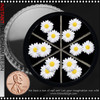 NAIL CHARM RESIN White and Yellow Daisy Flower 12/Case