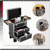 COSMETIC CASE 3-Tier Rolling Makeup Case with 2 Sliding Drawers & 4 Wheels 