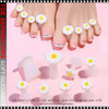 TOE SEPARATORS Soft Silicone with White Daisy Flower 8pcs
