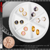 NAIL CHARM RHINESTONE Round Gold-Frame Nail Charms with Crystal Accents 12/Case