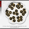NAIL CHARM ALLOY Black & Gold  Color Letter Beads 26/Case