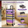 COSMETIC CASE Rolling, 4 Tray, 3 in 1 Large, Aluminum Gradient Purple