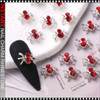 NAIL CHARM RHINESTONE Halloween 3D Metal Spider 6/Case #1
