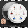 NAIL CHARM Rhinestone Planet Silver 6/Case #3