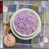 NAIL CHARM RESIN Purple  Flowers with Golden And Silvery Caviar Beads 