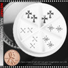 NAIL CHARM ALLOY Chrome Metal Cross Silver 12/Case *