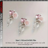 NAIL CHARM RHINESTONE Pink Rose, Heart with Bows Dangling 6/Case #1