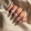Champagne Nude Wavy Line Press-On Nails