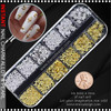 NAIL CHARM ALLOY  Starburst, Gold & Silver Mix/Case