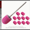 PEDICURE SANDING BAND 10 Caps with Rubber Bit #120 Grit/Case