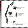 LED 10X Magnifier Lamp with Metal Clamp, Black