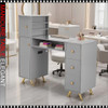 MANICURE TABLE Double Door, 3 Drawers, Elegant Gray