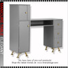 MANICURE TABLE Double Door, 3 Drawers, Elegant Gray